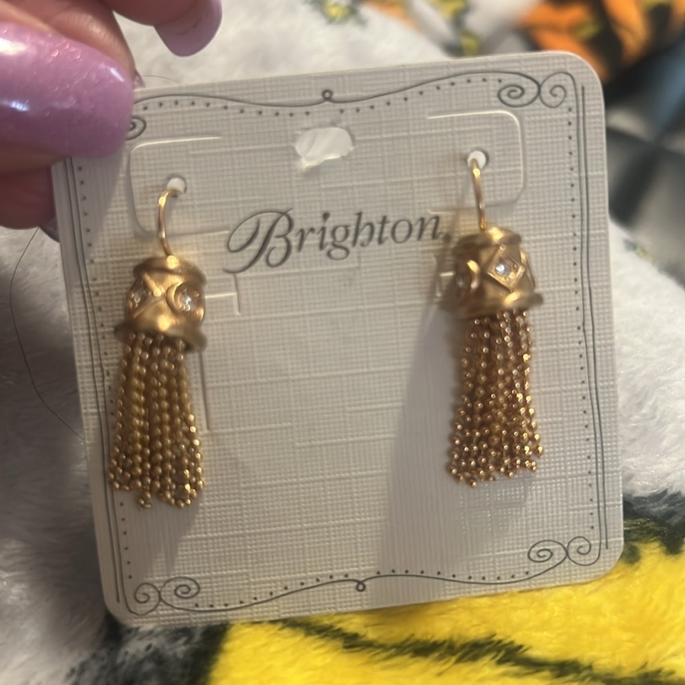Brighton Gold Chain Tassel Earrings